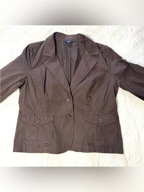 Reitmans Chocolate Brown Cotton Blazer Size XL